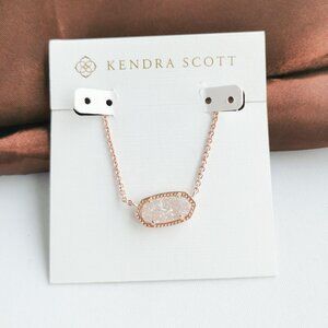Kendra Scott Elisa Rose Gold Drusy Necklace